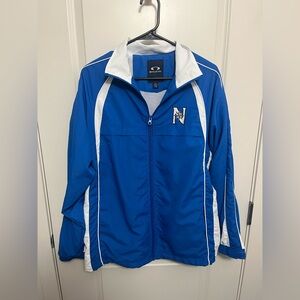 Biz Collection Men's Blue and White Windbreaker Jacket in size S